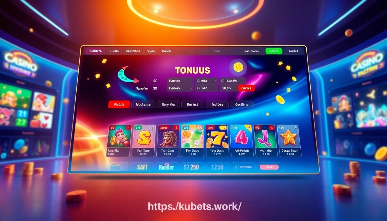 Visually engaging digital casino environment highlighting https://kubets.work/ with colorful game icons and modern design for user engagement.