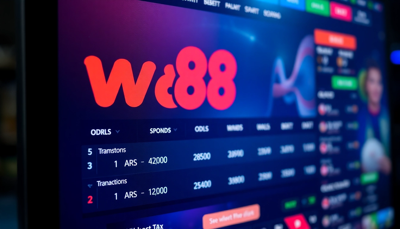 W88 online betting platform showing live sports odds and user interface for seamless wagering experience.