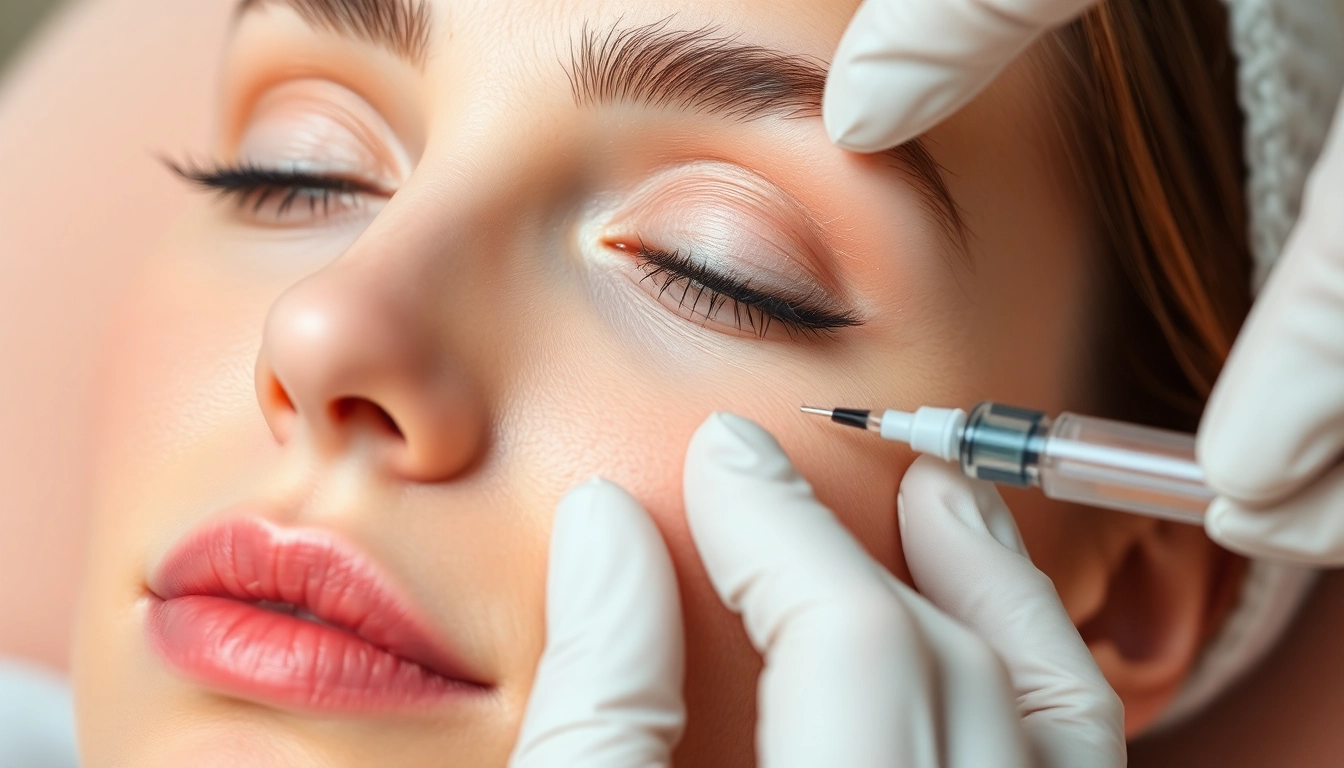 Patient receiving a Botox behandeling, highlighting the skin treatment process and doctor’s careful approach.