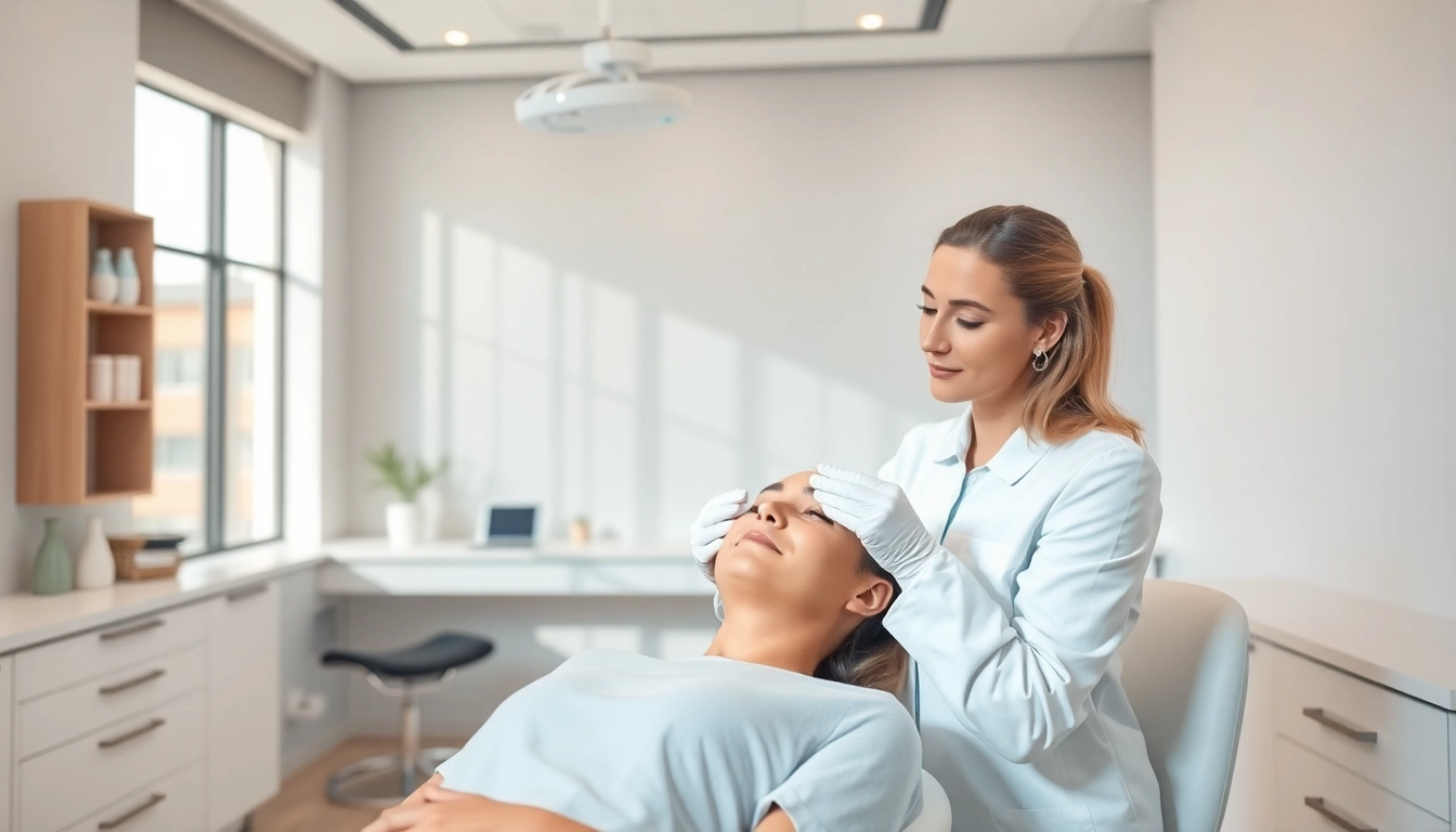Patient receiving a Botox Behandlung in a professional clinic, showcasing a caring atmosphere.