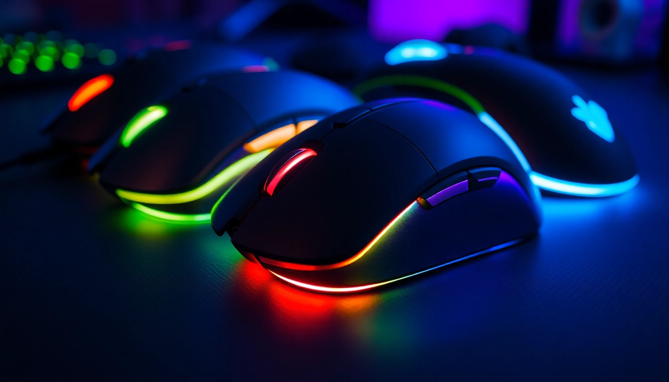 High-performance Gaming Mice with customizable RGB lighting, high DPI sensors, and ergonomic design for precision control during intense gaming sessions.