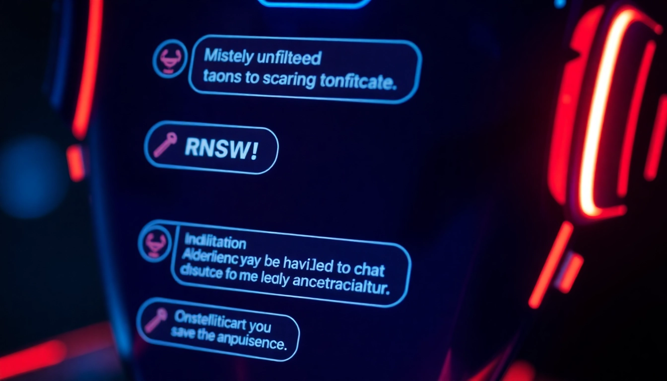 Engaging scene of a user interacting with a nsfw ai chat interface showcasing unfiltered AI conversation with vibrant visuals for realistic intimacy.