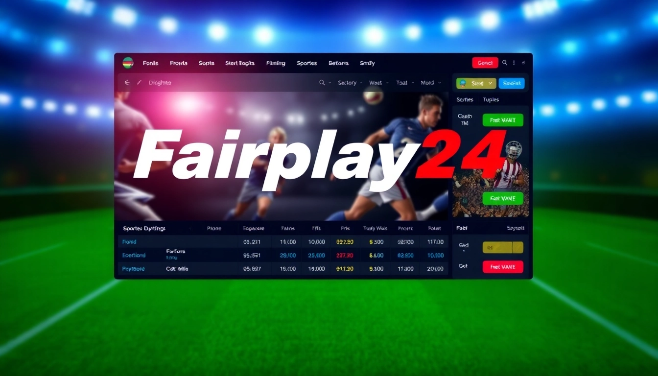 Fairplay24 online betting platform showcasing diverse sports betting options and user-friendly
