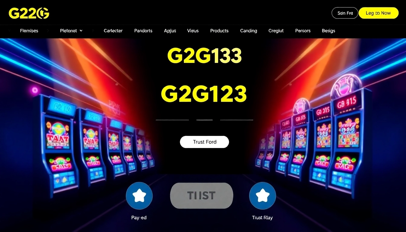 G2G123 online slot platform with vibrant reels and secure payment actions, highlighting trusted gameplay.