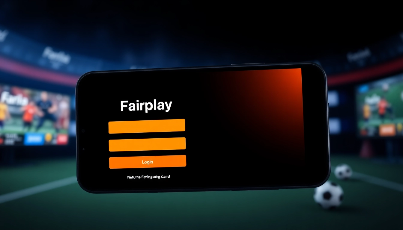 Fairplay login screen showcasing sleek sports betting interface with vibrant colors and user-friendly design for seamless betting experience.