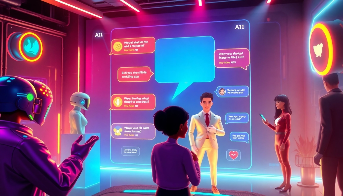 Engaging Spicy AI Chat scene with vibrant visuals and interactive virtual characters for immersive experience