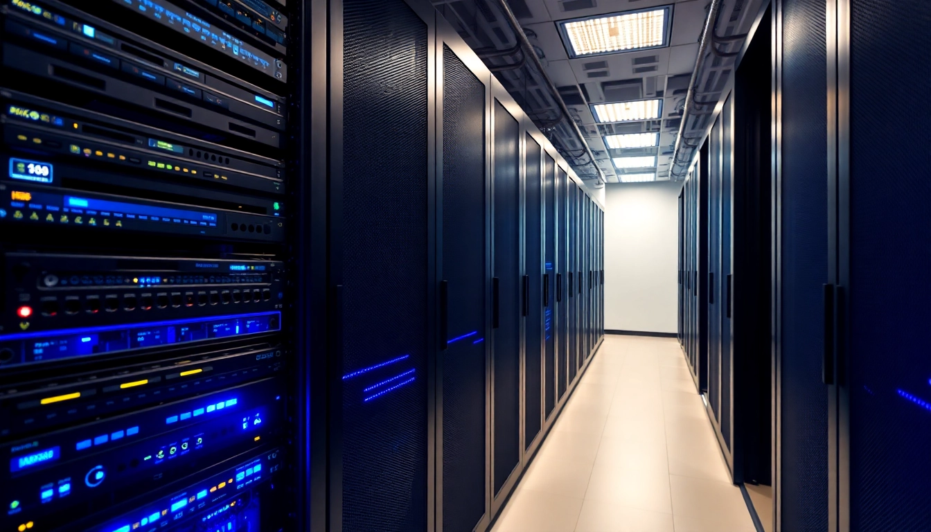 Professional technician working on a server refurbished in a well-lit data center environment