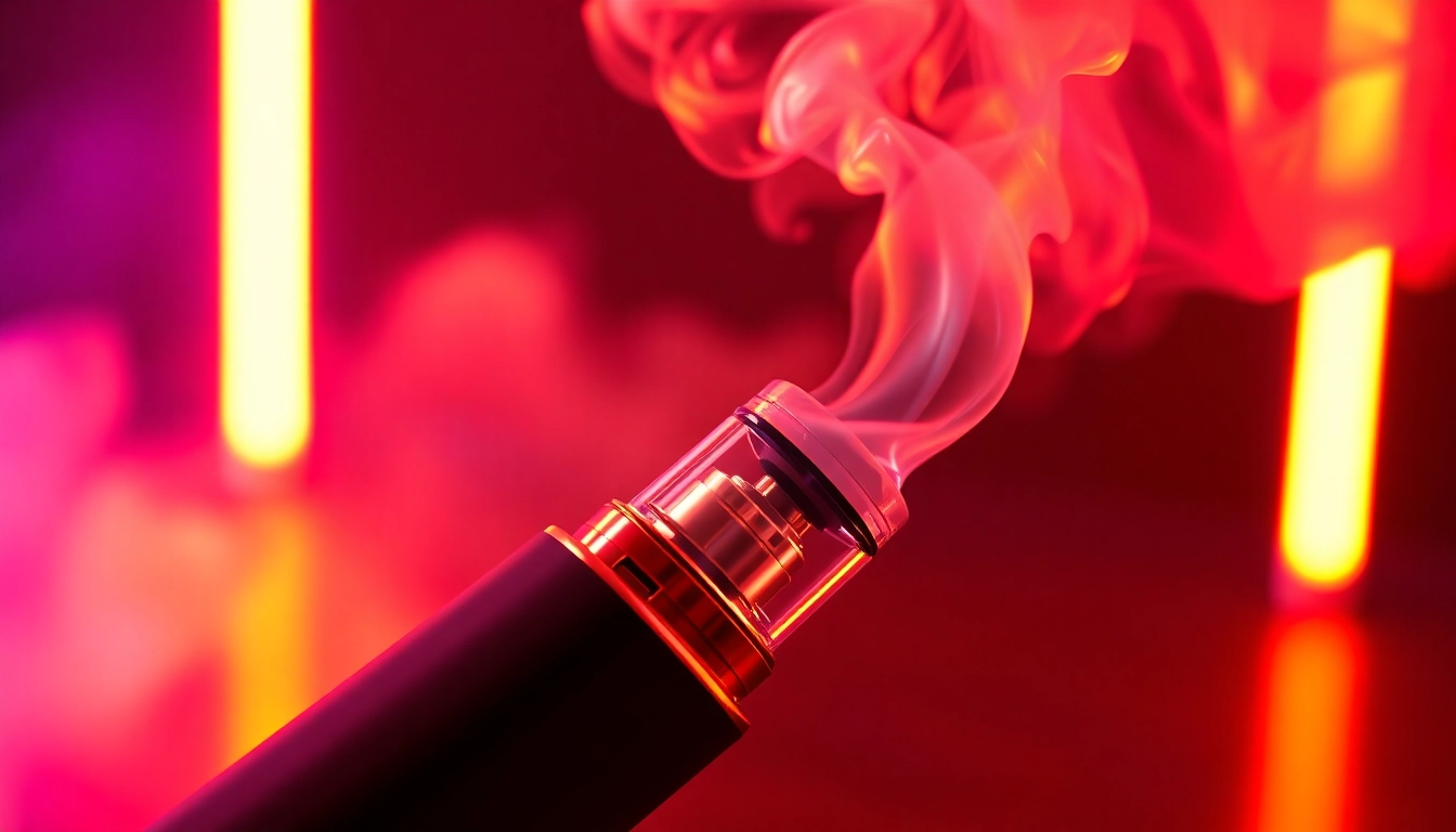 High-quality E-cigi vaporizer with vibrant vapor cloud and modern design, appealing to adult users