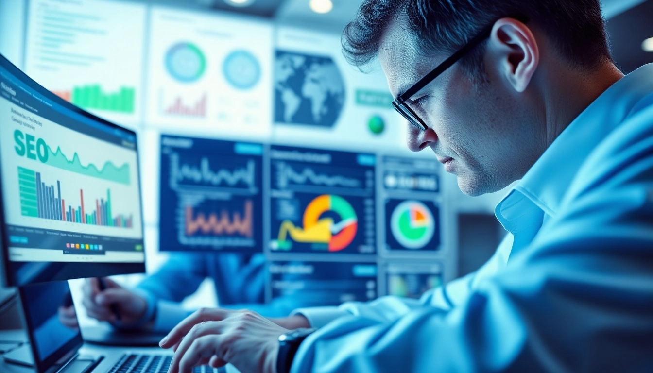 SEO audit process visual illustrating speed tests and website analysis tools for improved