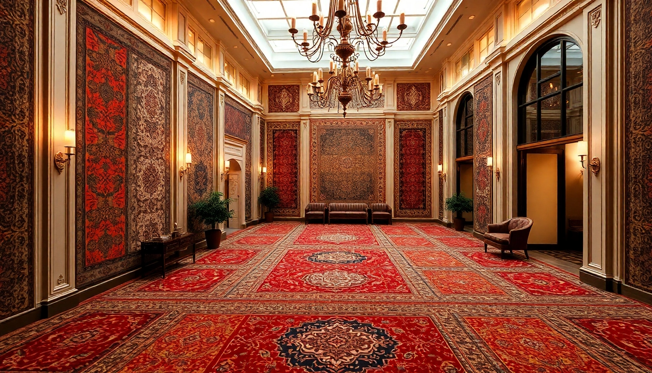 Beautiful showroom displaying diverse Tappeti a Milano, highlighting intricate patterns and