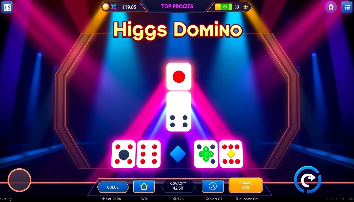 The top up higgs domino process displayed on a mobile screen with colorful game icons and